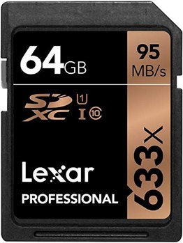 Lexar 64GB 633X Professional SDHC  UHS-1 (Class 10) U1
