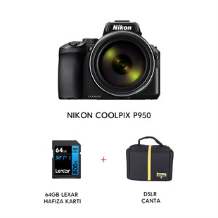 Nikon Coolpıx P950 + Hediye Seti (Hafıza Kartı + Çanta )